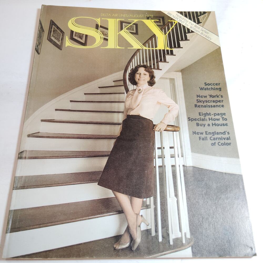 Delta Sky In-Flight Magazine August 1978 - Antiques Skyscrapers Soccer Articles